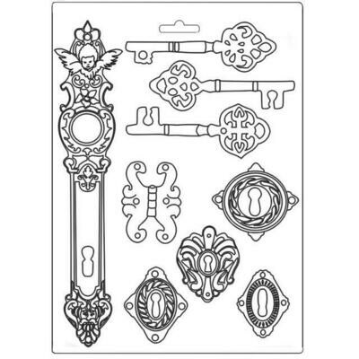 Stamperia - A4 Lady Vagabond Keys &amp; Locks - Soft Mould