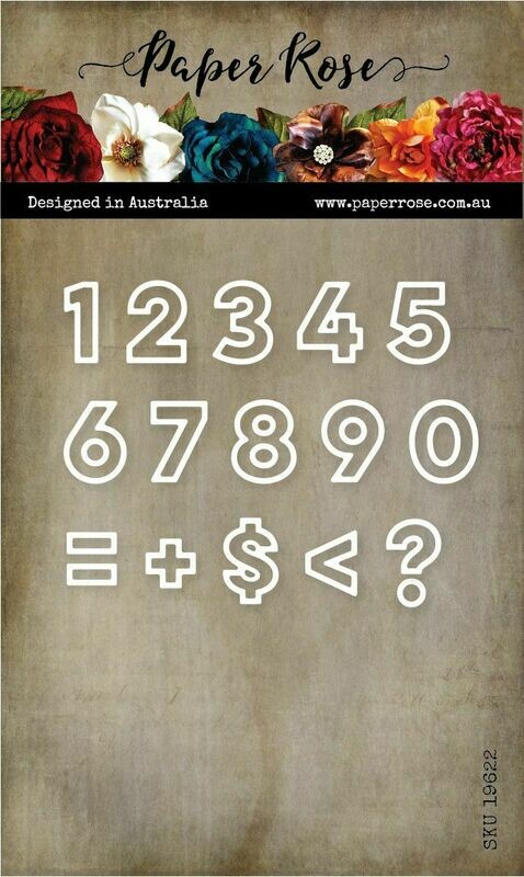 Paper Rose Metal Die - Outline Numbers