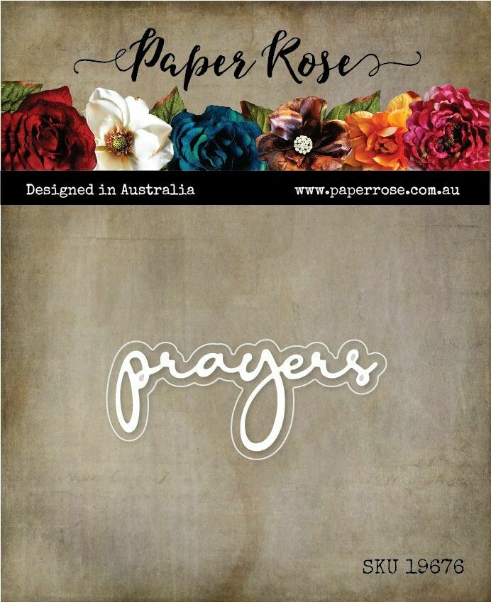 Paper Rose Metal Die - Prayers Fine Script