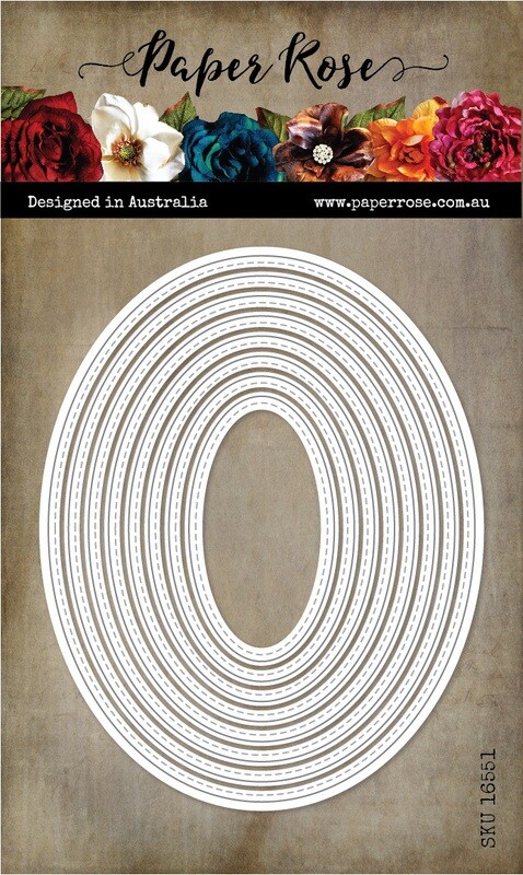 Paper Rose Metal Die - Stitched Ovals