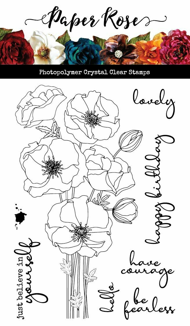 Paper Rose - Clear Stamp Set - Modern Poppies