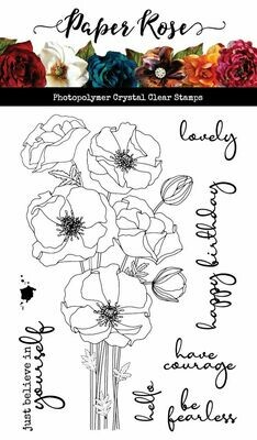 Paper Rose - Clear Stamp Set - Modern Poppies