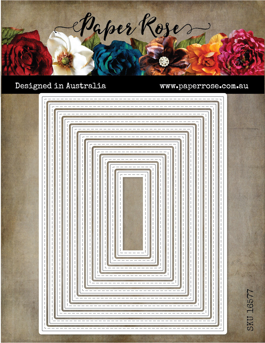 Paper Rose Metal Die - Stitched Rectangles