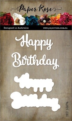 Paper Rose Metal Die - Happy Birthday Large Layered