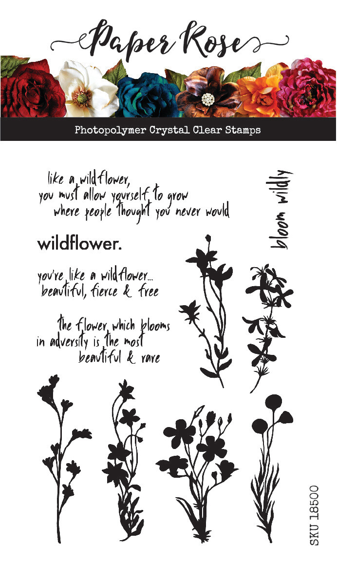 Paper Rose -  Clear Stamp Set - Wildflowers