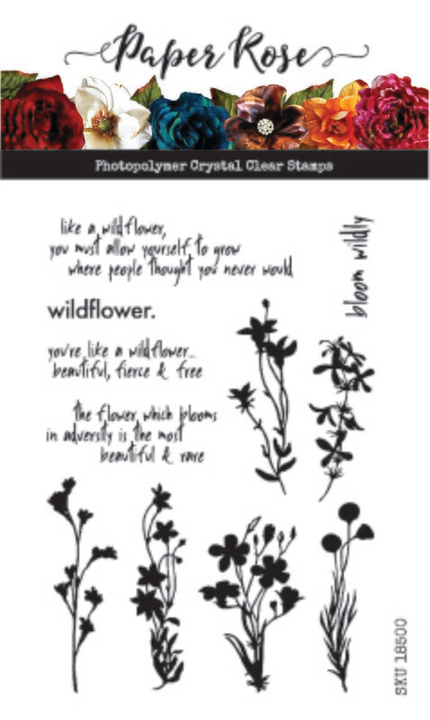 Paper Rose -  Clear Stamp Set - Wildflowers