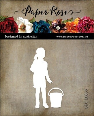 Paper Rose Die - Girl with Bucket Silhouette