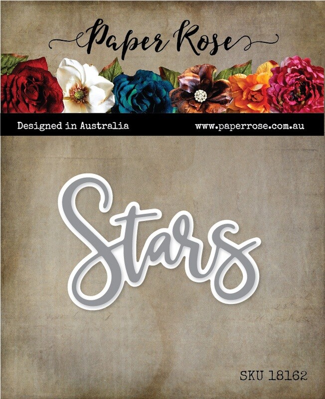 Paper Rose Metal Cutting Die - Stars Word