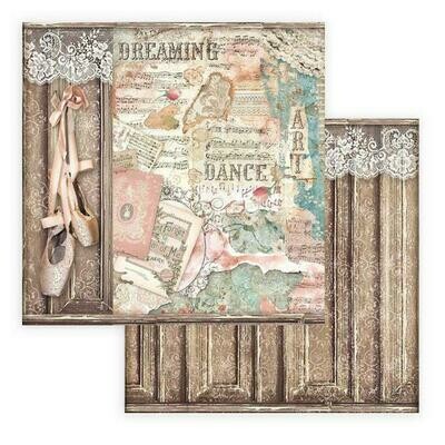 Stamperia - Passion - Ballet Shoes - Double-sided Cardstock - 12&quot; x 12&quot;