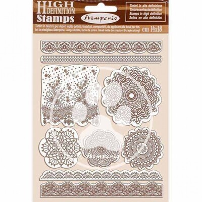 Stamperia HD Natural Rubber Stamp 14x18 cm - Passion Collection - Lace