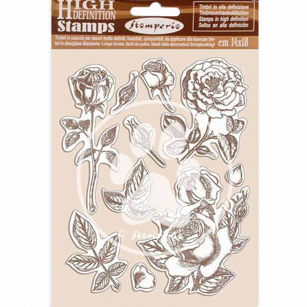 Stamperia HD Natural Rubber Stamp 14x18 cm - Passion Collection - Rose