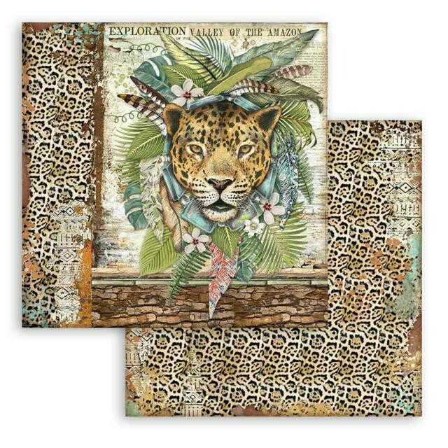 Stamperia - Amazonia - Jaguar - Double-sided Cardstock 12&quot;x12&quot;