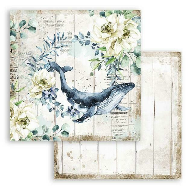 Romantic Collection - Stamperia - Sea Dream - Whale - Double-sided Cardstock 12"x12"