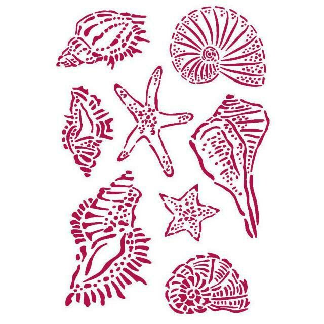 Stamperia Stencil 21x29,7 cm - Romantic Collection - Sea Dream - Shells