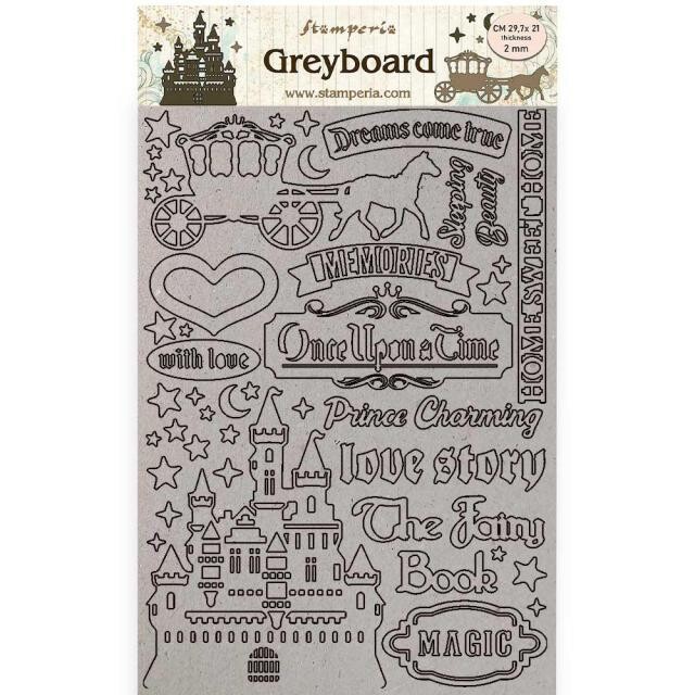 Stamperia - A4 greyboard cutouts - Sleeping Beauty - Castle 