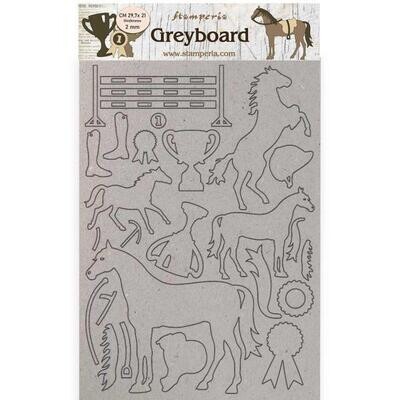 Stamperia - A4 greyboard cutouts - Horses Trophy  