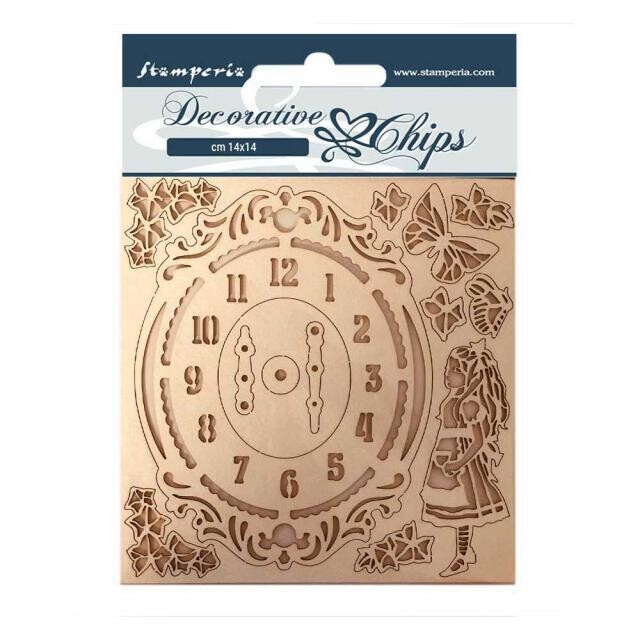 Stamperia - Decorative Chips - 14x14cm - Alice - Clock