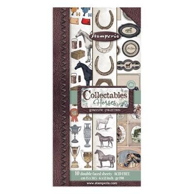 Stamperia - Collectables - 10 double faced sheets - 15x30.5 cm - Horses