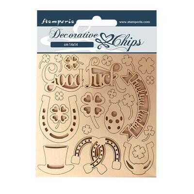 Stamperia - Decorative Chips - 14x14cm - Good Luck