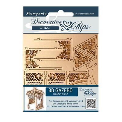 Stamperia - Decorative Chips - 14x14cm - Sleeping Beauty - Gazebo - 2 pcs