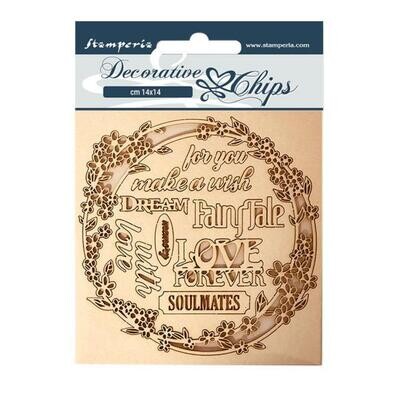 Stamperia - Decorative Chips - 14x14cm - Sleeping Beauty - Garland Love