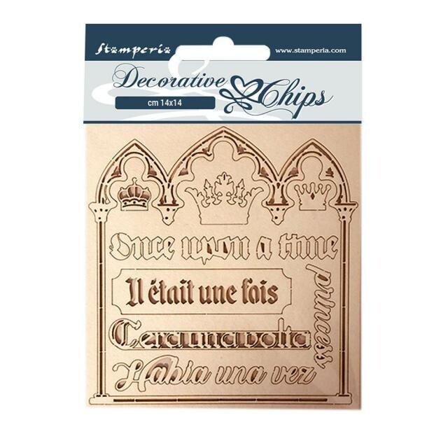 Stamperia - Decorative Chips - 14x14cm - Sleeping Beauty - Quotes