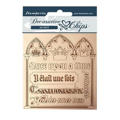 Stamperia - Decorative Chips - 14x14cm - Sleeping Beauty - Quotes