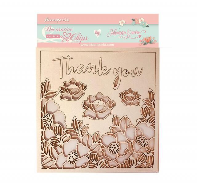 Stamperia - Decorative Chips - 14x14cm - Celebration - Thank you