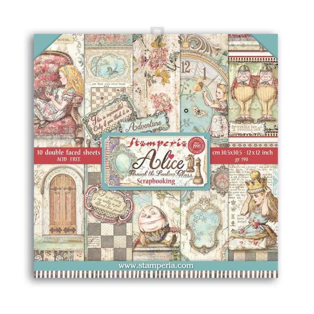 Alice - Through the Looking Glass - Stamperia - Double-sided Paper Pad - 12"x12"-