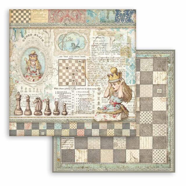 Stamperia - Double-sided Cardstock - 12"x12" - Alice - Queen Alice