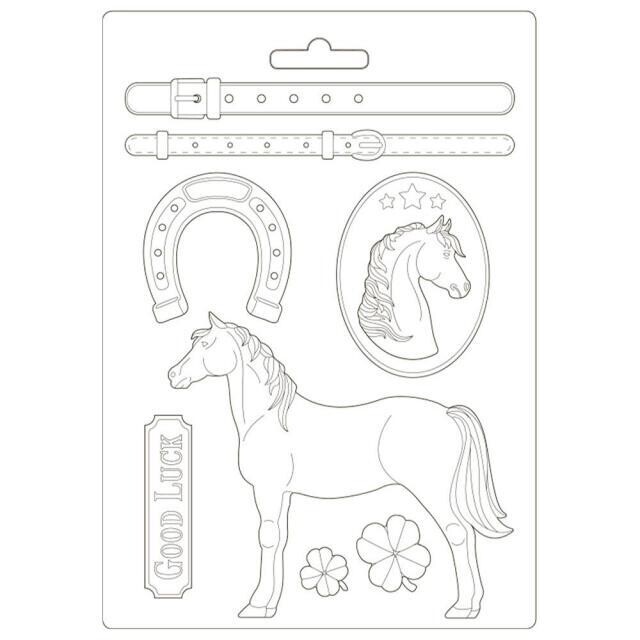 Stamperia - A4 Soft Mould - Romantic Collection - Horses