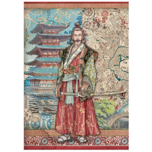 Stamperia - A4 Rice paper sheet - Sir Vagabond in Japan - Samurai by Antonis Tzanidakis 