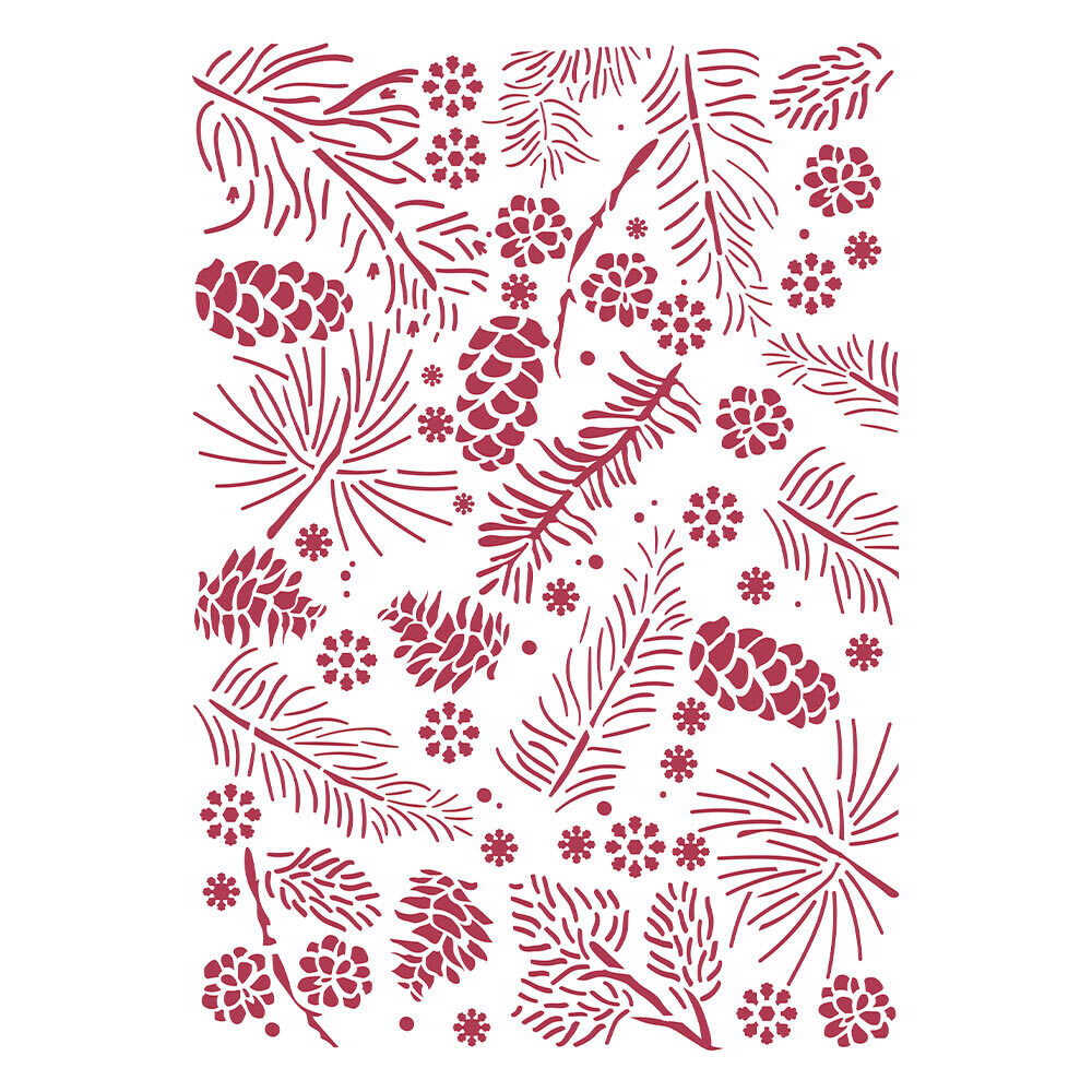 Stamperia Stencil - 21x29.7cm - Classic Christmas - Pinecones