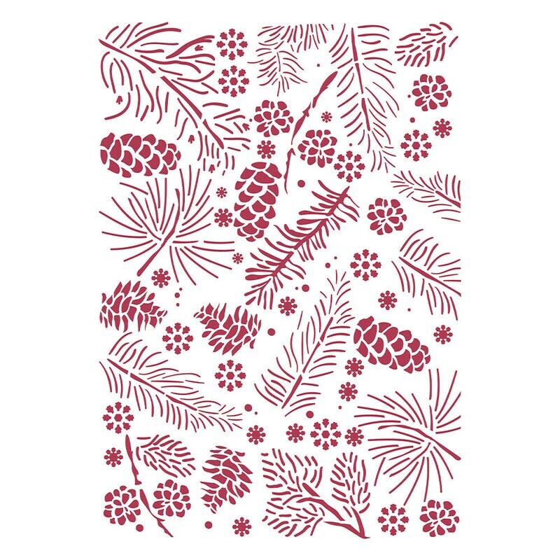 Stamperia Stencil - 21x29.7cm - Classic Christmas - Pinecones