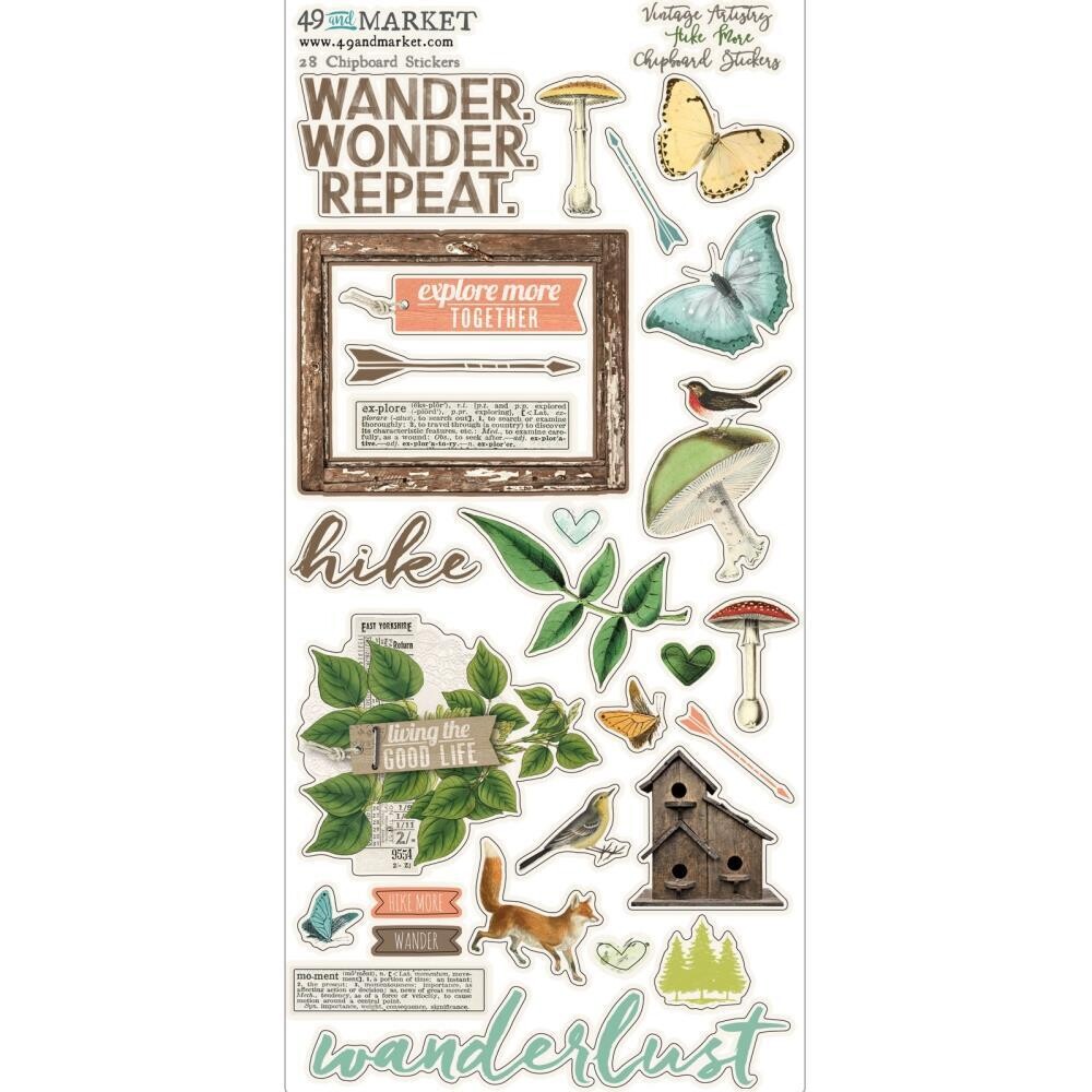 49 and Market - Hike More Range - Chipboard Stickers