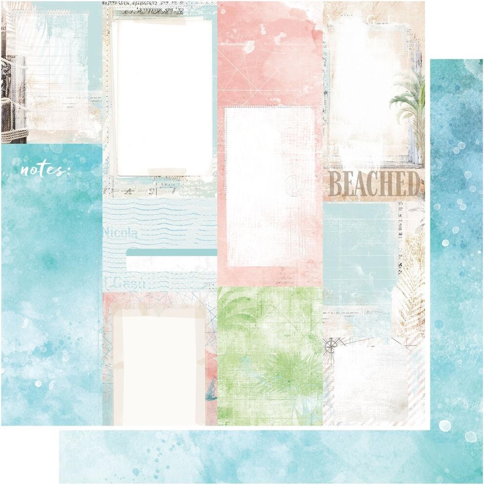 49 and Market - Beached - 12&quot;x12&quot; Double-Sided Single Paper sheet - Journal Cards