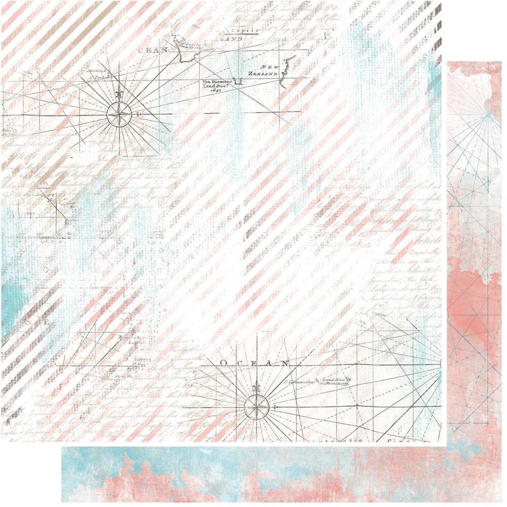 49 and Market - Beached - 12&quot;x12&quot; Double-Sided Single Paper sheet - Cartography
