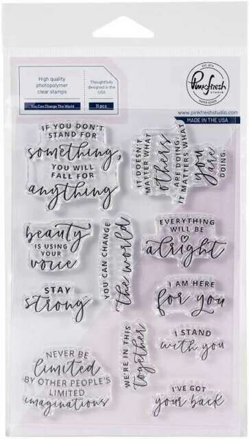 Pinkfresh Studio Clear Stamp Set -  4&quot;x6&quot; - You Can Change The World