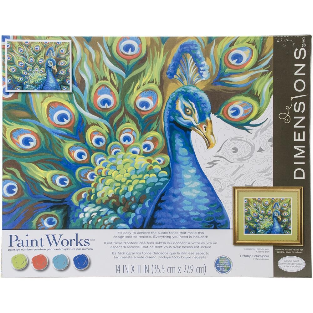 Dimensions - Paint Works - Paint by Number Kit - 14&quot;x11&quot; - Wild Feathers