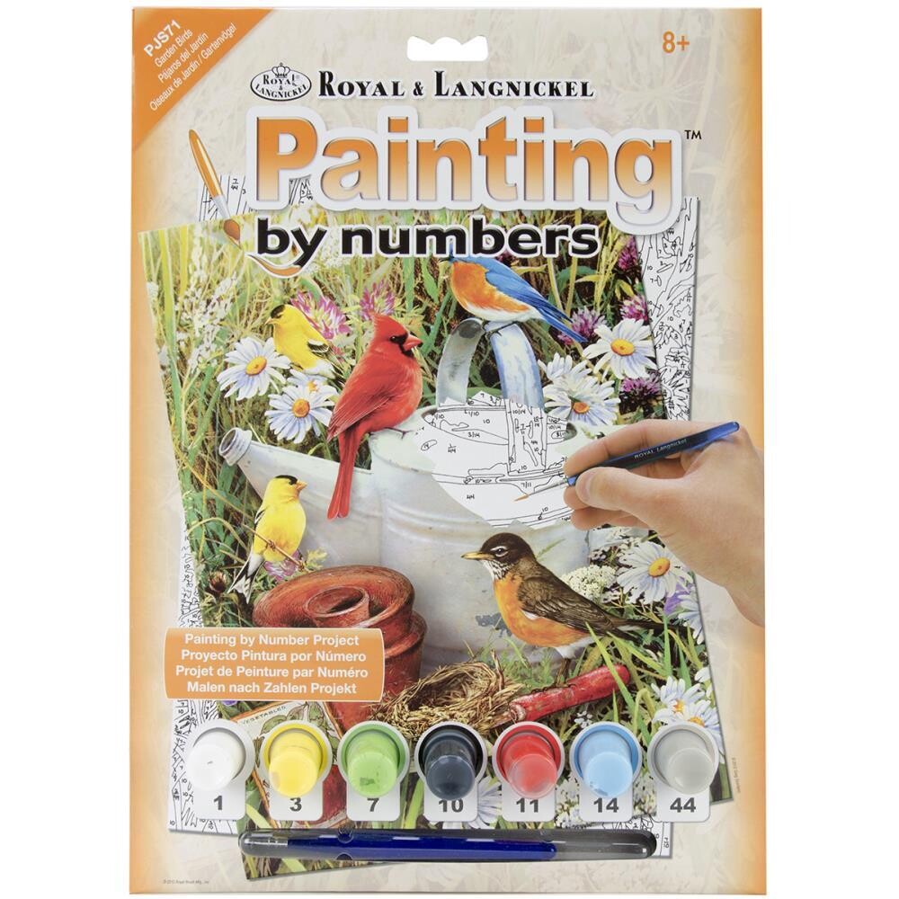 Royal and Langnickel - Paint By Number Kit - 8.75"x11.75" - Garden Birds