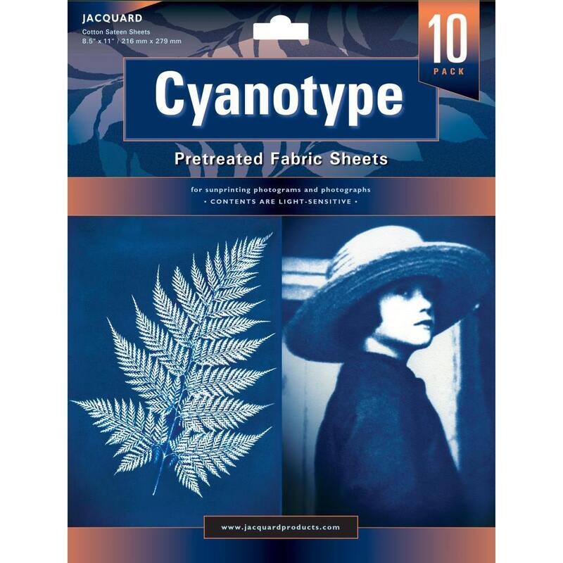 Jacquard - Cyanotype Pre-treated Fabric Sheets - 8.5&quot;x11&quot; -10/Pkg