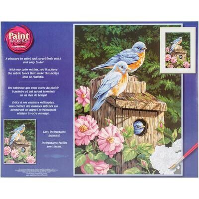 Dimensions - Paint Works - Paint By Number Kit - 14&quot;x20&quot; - Garden Bluebirds
