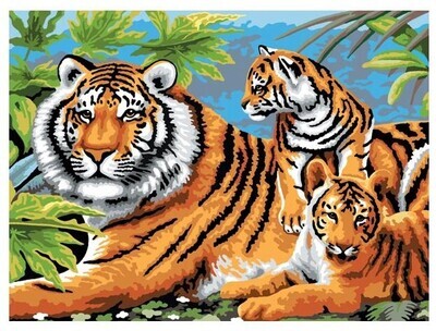 Royal and Langnickel - Junior Large Paint By Number Kit - 15.25&quot;x11.25&quot;- Tiger and Cubs