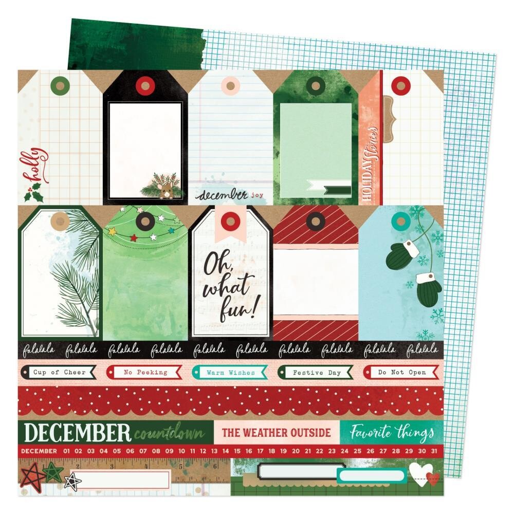 Vicki Boutin - Warm Wishes - Oh, What Fun - Double-sided Paper Sheet - 12&quot;x12&quot;