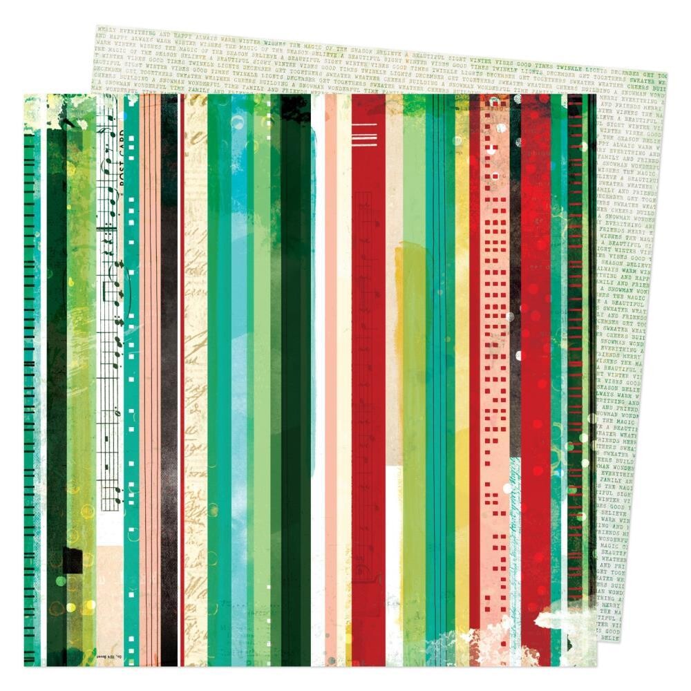 Vicki Boutin - Warm Wishes - Holly Jolly - Double-SidedPaper Sheet - 12&quot;x12&quot;