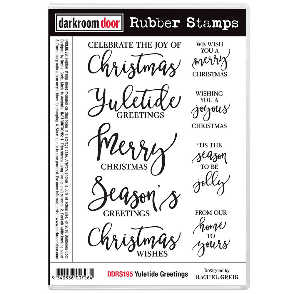 Darkroom Door - Rubber Stamp Set - 7.3&quot;x5.1&quot; - Yuletide Greetings ( christmas )