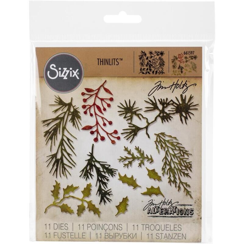 Sizzix Thinlits Dies By Tim Holtz - Holiday Greens - Mini