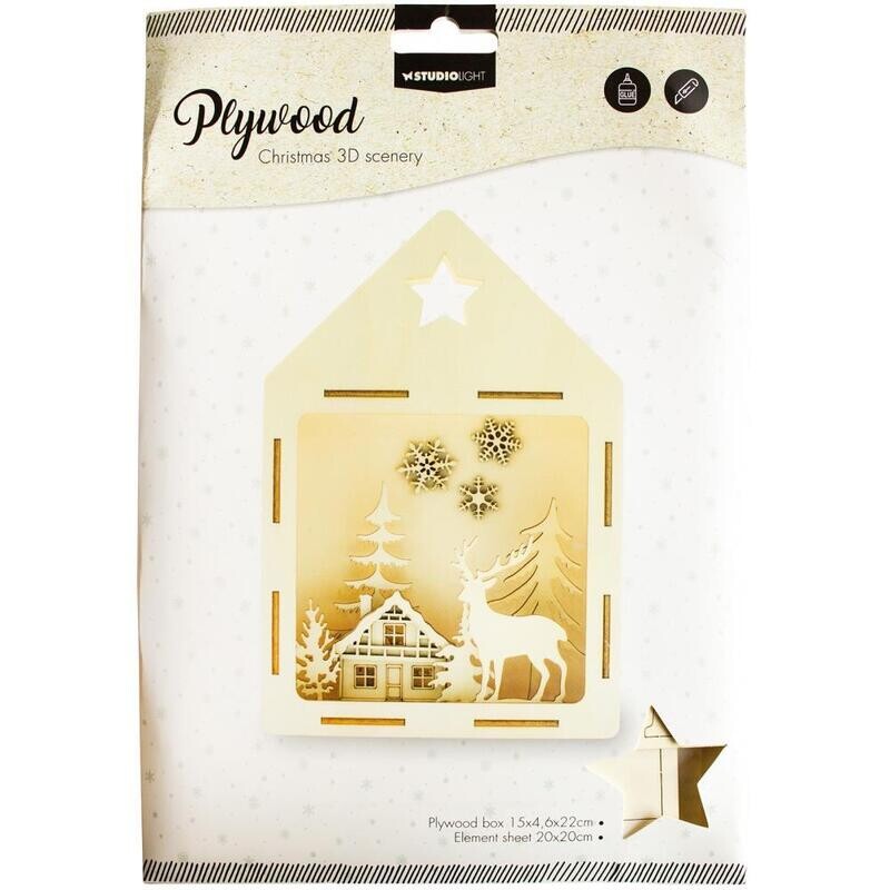 Studio Light - Plywood 3D - Christmas Kit - Deer in the Forest