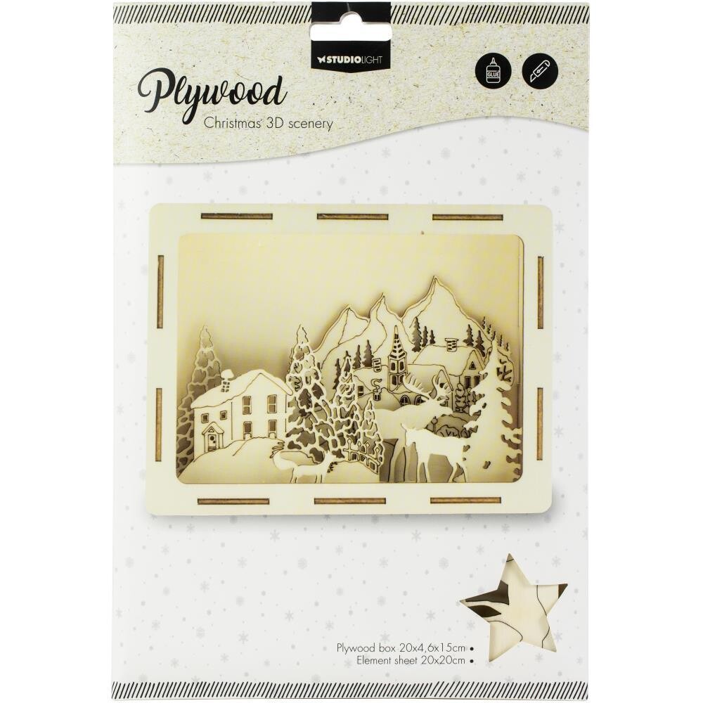 Studio Light - Plywood 3D - Christmas Kit - Mountain Village
