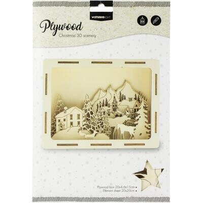 Studio Light - Plywood 3D - Christmas Kit - Mountain Village